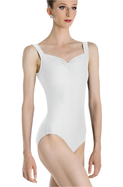 Wear Moi Fasutine Pinch Front Adult Leotard White